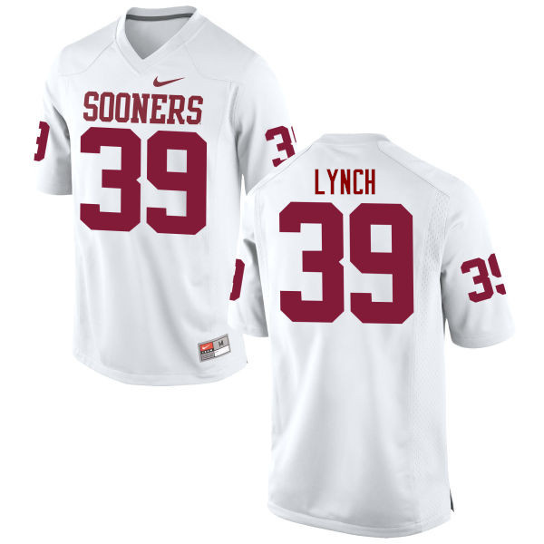Men Oklahoma Sooners #39 Tylon Lynch College Football Jerseys Game-White